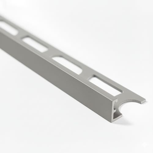 Profilpas Profilo in Alluminio a L, Verniciato, 270 cm x 10 mm x 2,8 mm, per Rivestimenti e Finiture Pareti, Protezione Angoli (Grigio cemento - 113)