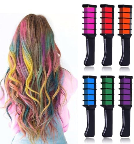 DOKRIN Haarkreide 6-teiliges Haarfarben-Set mit Kreide, geeignet für Mädchen von 4 bis 10 Jahren, ein kreatives Geburtstagsgeschenk (leuchtende Farben)