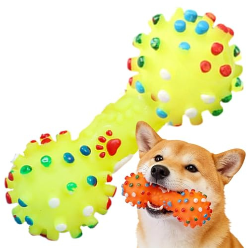 Hund Kauspielzeug – 6,5 x 6,5 cm interaktiva hundspel | Quietsch Spielzeug – Emaille – Robustes Kau Spiel Mit Pfeife Fördert Training Aktivität Und Beschäftigung Für Hunde Katzen Im Innen Auße