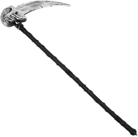 DOITOOL Accesorio de Cosplay de Halloween Guadaña Negra de Plástico Apariencia Realista y Diseño Liviano para Fiesta de Disfraces y Actividades de Cosplay