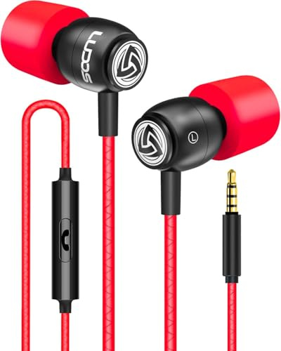 LUDOS Clamor Kopfhörer In Ear - Wired Ohrhörer mit Kabel und Mikrofon, 5 Jahre Garantie, Bass, Premium-Audioqualität, Neuartiger Memory Foam, Verstärktes Kabel, Headphones mit Lautstärkeregler