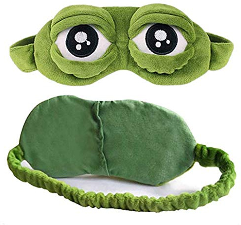 Enzege 3D Grün Frosch Augen Maske Schlafen Lustige Neuheit Augen Abdeckung