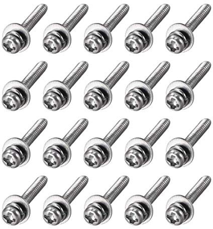 M2 x 10 mm Edelstahl Phillips mit Zylinderkopfschrauben kombinierbar mit Federring und flachen Unterlegscheiben, 20 Stück