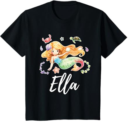 Meerjungfrau Mädchen Name Ella Geschenk T-Shirt