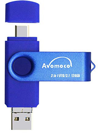 AVOMOCO 3.1 256GB 3 in 1 High Speed Flash Drive for Android Phones Type C/USB C Devices,Tablets .Photo Stick for Samsung Galaxy,LG,Google Pixel,Hua Wei.(for Micro &USB C Ports,Not for iPhone) (256GB)