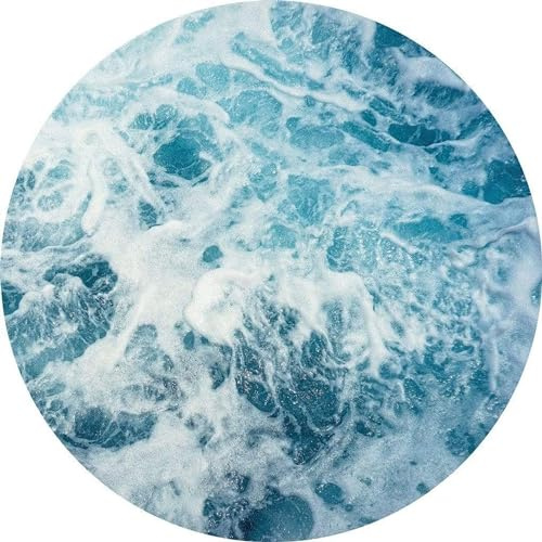 Komar DOT runde und selbstklebende Vlies Fototapete Ocean Twist - Ø Durchmesser 125 cm - 1 Stück - Tapete, Wellen, Meer, Brandung, Dekoration, Wandtapete, Wandbild, Wandbelag, Designtapete - D1-040