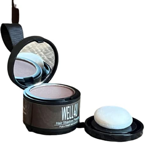 WELL4U - Haar Ansatz Puder - Make-up für Ihre Kopfhaut in 13 Farben - wasserfestes Ansatzpuder für Frau und Mann - gezielter als Kaschierspray, Kaschierstift oder div. Concealer - Hair Line Powder