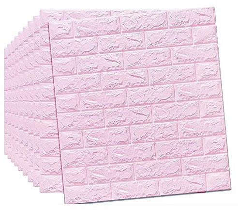 77X70cm Papier Peint En Briques Blanches 3D, Panneaux Muraux 3D Fond D'écran de Mur de Briques Autocollant Auto-Adhésif Panneau Mural Étanche pour La Décoration de La Maison Bricolage H,20pcs