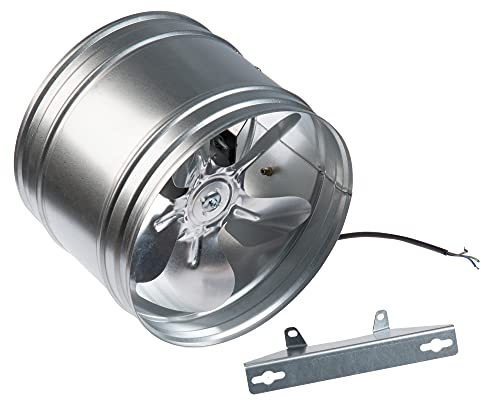 250mm Ventilatore Industriale in Metallo per Tubo - Ventola Aspirazione Silenziosa - Estrattore/Aspiratore d'Aria