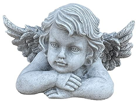 stoneandstyle Steinfigur Engel Büste groß Steinguss frostfest wetterfest