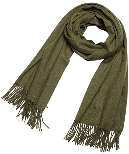DonDon Schal Damen Winter Wollschal Winterschal groß und flauschig 200 x 70 cm - Dunkelgrün