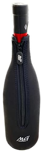 MGKolbe® Elegant Wine Bottle Cooler Neoprene Universal Bottle Holder Liner Refreshes Sparkling Prosecco Ice Free+Thermobottle Bucket Black Color