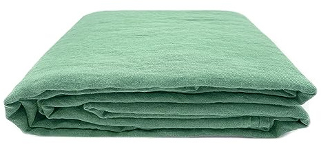 JOWOLLINA Laken Bettlaken Überwurf 100% Leinen Soft Washed Finish180 g/m2 (240x260 cm, Basil)