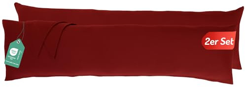 Livessa Seitenschläferkissen Bezug 40 x 145 (2er Set) - Verdeckter Reißverschluss an der Langen Seite,%100 Baumwolle Jersey Stoff, Oeko-Tex Zertifiziert, Ultra weich und atmungsaktiv
