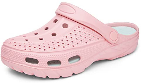 INMINPIN Zoccoli e Sabot Donna Uomo Antiscivolo Scarpe da Giardino Sandali da Spiaggia Estate Pantofole da All'aperto con Supporto per Arco,Rosa,42/43 EU