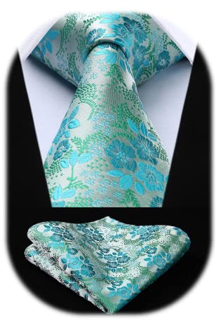 HISDERN hombres corbata panuelo boda lunares corbata & Pocket Square Set