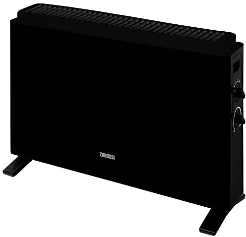Zanussi 2000W/2KW Electric Convector Heater, Freestanding Radiator in Black with 3 Adjustable Heat Settings, Dial Controls, Integrated Handle, Overheat Protection ZCVH4004B, 2 Year Guarantee