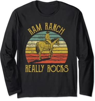Vintage Western Country Rodeo Cowboy Ram Ranch rockt wirklich Langarmshirt