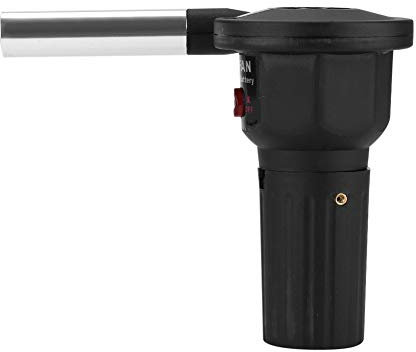 Dioche Mini Ventilatore per la Griglia Pistola Antincendio a Batteria per Camino Pp Lega di Alluminio Nero Portatile Alimentato a Batteria Bbq Ventilatore Ventilatore per Campeggio