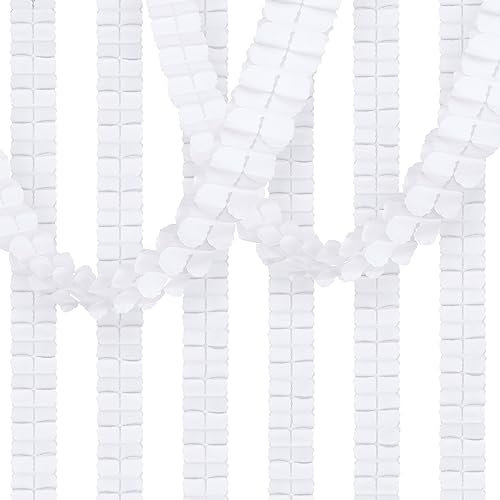 Guirnalda Blanco, 6pcs Guirnaldas Colgantes de Papel Blanco, Pancarta Papel Adornos para Cumpleaños Boda Comunión Baby Shower Carnaval Fiesta Decoracion
