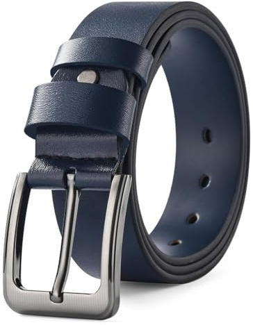 HYCOPROT Gürtel Herren Leather Klassische Accessoires Jeansgürtel 38mm Breite Größe Angepasst für Anzug Herren Kleidung Jeans Ledergürtel Vollrindleder