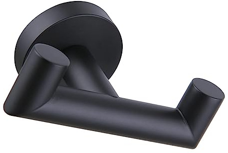 PRETYZOOM Toallero De Baño De Acero Inoxidable 304 Negro Gancho Doble Para Toallas y Batas Compacto Para Pared Uso Baño Cocina Práctico Resistente