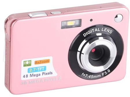 Fotocamera Digitale 4K, Videocamera con Display LCD da 48 MP da 2,7 Pollici, Fotocamera per Anti-vibrazione con Zoom 8x per Riprese Fotografiche Continue ()