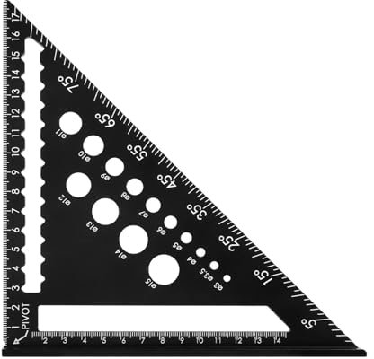 Set Square Carpentry, Set Square, Carpenters Square, Rafter Square with 7inch for Multi-Functional High Precision Carpenters Square Tool Layout Tool Kit for Home Builders