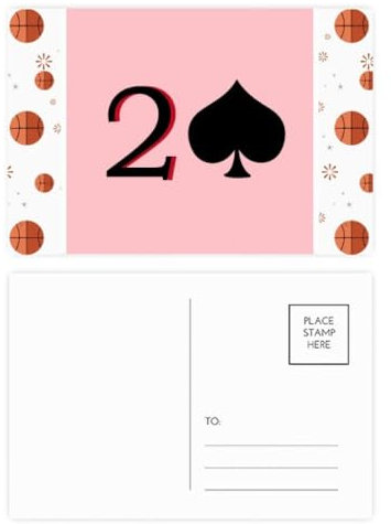 Peace Moon Spade 2 Poker Basketball Postkarten-Set Dankeskarte Mailing Seite 20 Stück