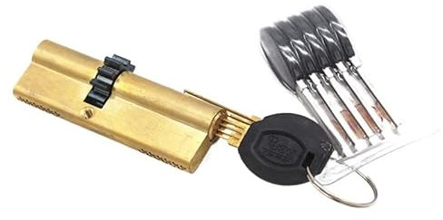 Zylinderschloss, Zylinder 11 Zähne Zahnrad Türzylinder Schlosskern Messing Doppelfeder Super mit AB Schlüssel Zylinderschloss)(73mm)