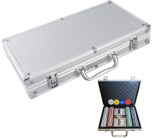 Pokerchip-Set – Blackjack, casinoss-Chip-Set mit Aluminium-Etui | Hochwertige gewichtete Chips mit aufgedruckten Nennwerten, geeignet für casinoss-Abende, Partys, Reisen, Familienspieleabende