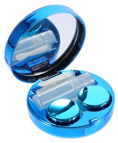 FONDOTIN Wasserfester Kontaktlinsenbehälter Mit Quicksand-Design Kunststoff Aufbewahrungsbox Für Weiche Linsen Inklusive Und Spiegel Kompakt Und Auslaufsicher Für Reisen Und Alltag