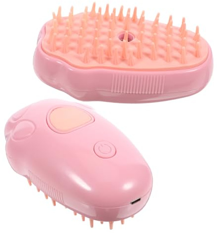 UKCOCO 2 Stück Dampfkatz -Bürste Dampfbürste für Haustiere Massagebürste für Hunde Tierhaar-Dampfbürste Massagebürste für Haustiere badebürste für welpen Rosa