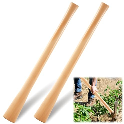 Bucherry 1 Pcs 35 Inches Pickaxe Handles Beech Wood Handles Replacement for Heavy Duty Pick Axe, Mattock Heads, for Gardening, Landscaping, Yard Tasks, and Outdoors