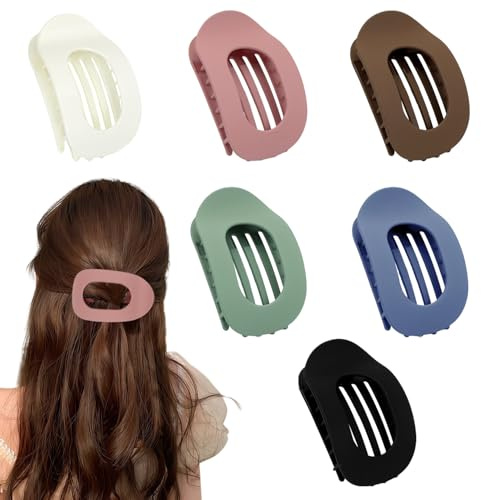 Haarklammer Flach,4 Stück Flat Claw Clip,Flache Haarklammern,Haarspangen Damen Dünnes Haar,Hair Clipsfür Alltag, Sport, Autofahren