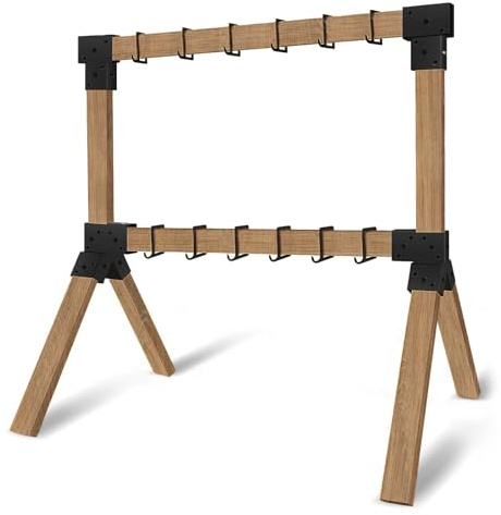 POSTYBAY 2x4 Target Stand Brackets Set, Heavy Duty Y & T Connectors with 12 Hanger Hooks, 0.2”Thick Steel Frame (1.6 x 3.6 I.D) for AR500 Steel Targets, Outdoor Shooting Range & Archery Training