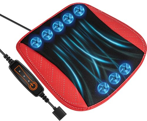 Iouyjiu Cubierta de Asiento para el automóvil de enfriamiento, Cubierta del Asiento ventilada | Cojín de de enfriamiento con Poder USB,3 Accesorios automotrices de de Velocidad