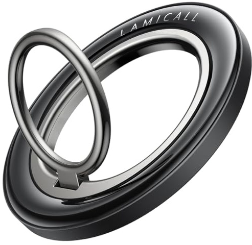 Lamicall for MagSafe Magnetic Phone Ring Grip - 360° Rotating Ring Holder with [Smooth Damping], Crystal Clear Finger Grip Kickstand, Strong Mag Safe Accessories for iPhone 17 Pro Max Air, All Phones