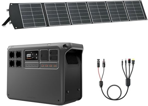（Preparar adaptador MPPT por cuenta propia）DJI Power 2000 estación de energía portátil 2048 Wh, con panel solar plegable de 200 W, generador eléctrico para camping/hogar/autocaravana).