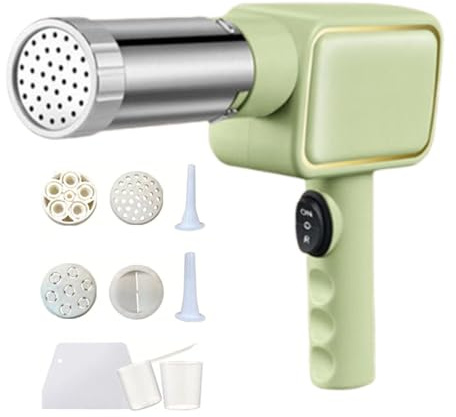 Milageto Machine à pâtes électrique, Presse à Nouilles électrique à 9 têtes, Outil de Cuisine Portable et Haute efficacité, pour lasagnes, Vert