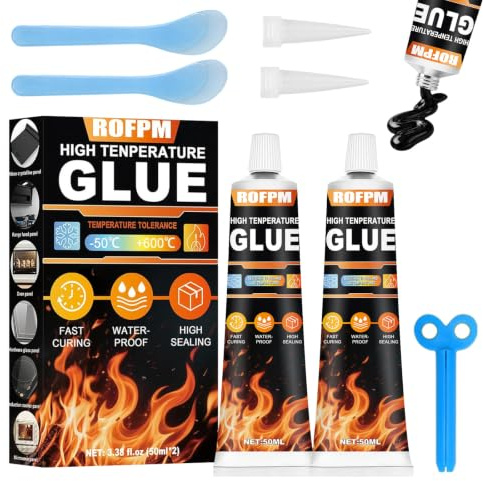 High Temperature Oven Door Glue, Heat Resistant Silicone, 100ml, Black | High Temp Glue for Ovens, Oven Door, Glass Cooktops, Microwave Ovens, Induction Hobs