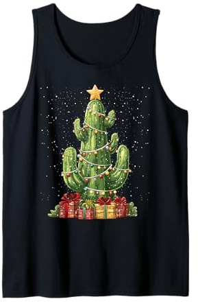 Cute Cactus Christmas Tree Xmas Succulent Tank Top