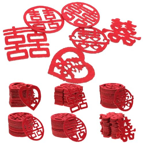 TOPPERFUN 120 Pezzi Coriandoli per Matrimonio Cinese Non Tessuto Carattere Xi, Decorazioni Cinesi per Tavolo Festa Nozze, Decorazioni Sparse Leggere per Sala e Bomboniere