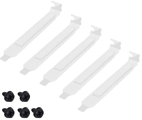 CHIZISX 5 fundas de metal de 12 cm para carcasa de computadora, ranuras PCI traseras para entrada y protección de hardware interno, cubierta de ranura PCI de metal, agujeros de ventilación