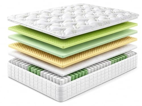 Ertex Matratze Premium 32 cm, Taschenfederkernmatratze, 7-Zonen Ergonomisch, Atmungsaktiv, Hypoallergen & Antibakteriell Verschiedene Größen, Stabiler Liegekomfort (90 x 200 cm, Mittelhart)