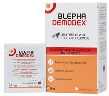 Blephademodex Preservative-Free Wipes for Demodex Blepharitis, 30 Wipes | Clinically Proven to improve symptoms linked to Demodex infestation, sterile wipes, suitable for contact lense wearers