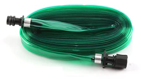 MyGarden 15m/49ft Soaker Hose Pipe - Flexible Flat Expandable UV Protection Water Spray Drip Ready to Fit - Irrigation Watering Sprinkler for Garden Lawn Backyard