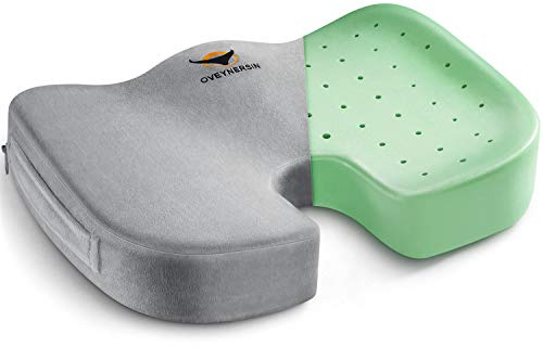 OVEYNERSIN Seat Cushion for Office Chair - Desk Back Pillow Support Memory Foam Car Cushions Coccyx Orthopedic Hip Sciatica Pain Pad Computer Accessories for Women Men