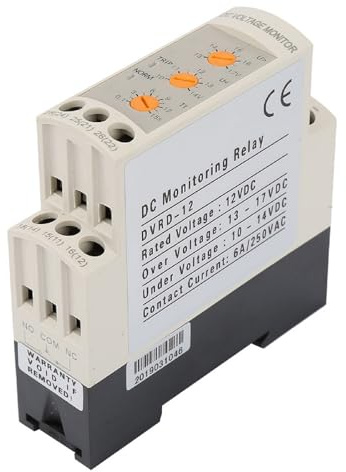 KSTE Relé de Monitoreo de Voltaje, DC 12V DVR de la Sobretensión y de Bajo Voltaje Protección de Relé Carril de Guía 35MM