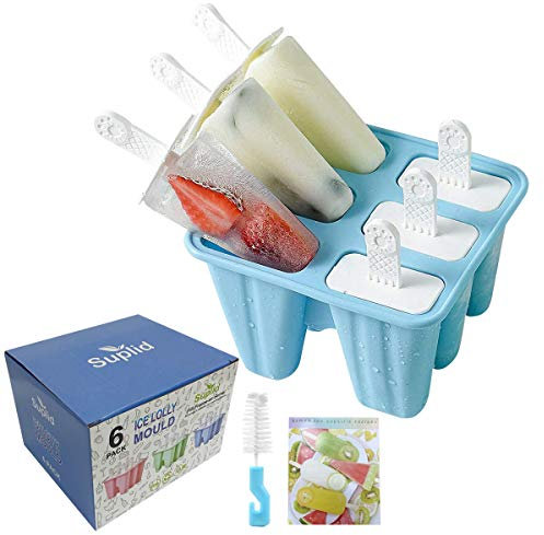 Ice Lolly Mould 6 Pieces Reusable Silicone Popsicle Mold Easy to Remove Ice Lolly Maker - BPA Free Ice Pop Mould (Blue)